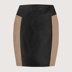 Contoured Figurine Leather Skirt