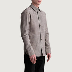 Haven Grey Suede Leather Shirt