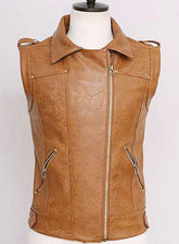 Men Camel Brown Western Style Vest