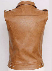 Men Camel Brown Western Style Vest