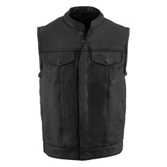 Dual Closure Open Neck Motorcycle Rider Vest