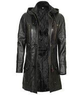 Lisa Womens Black Hooded Coat