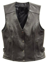 Black and Pink Studded Leather Vest