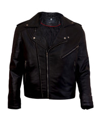 Freaky Mens Black Motorcycle Leather Jacket