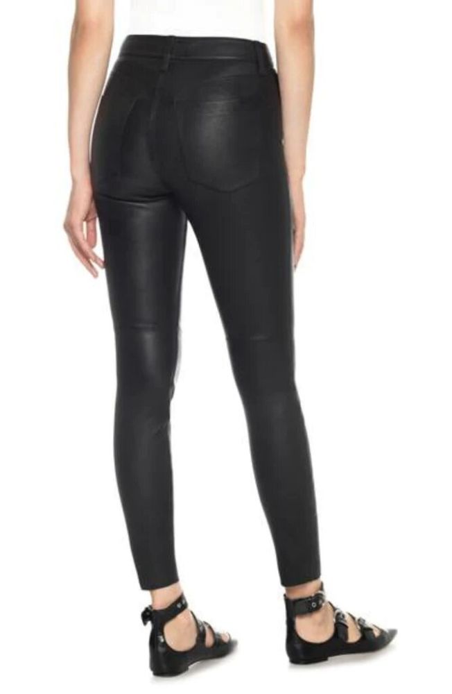 BLACK FAUX SKINNY LEATHER PANTS