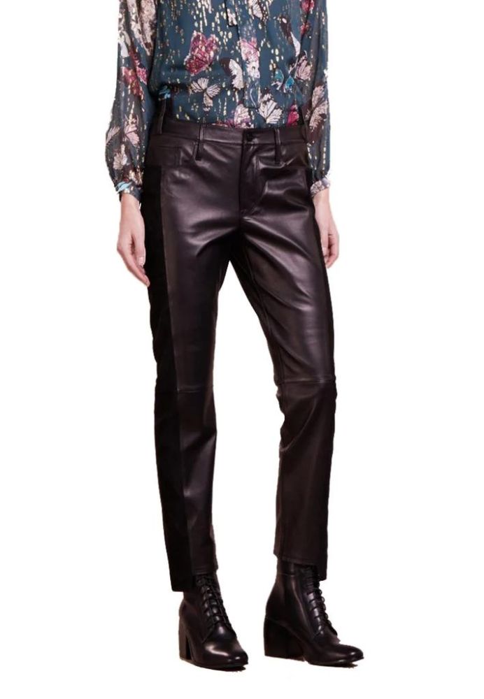 BLACK LAMB LEATHER PANTS