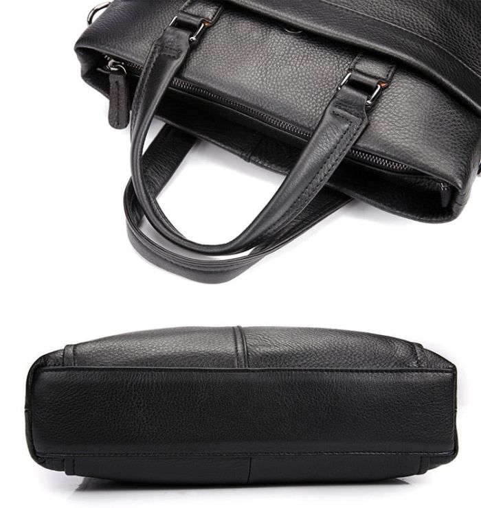 BALDWIN BLACK LEATHER BUSINESS BAG