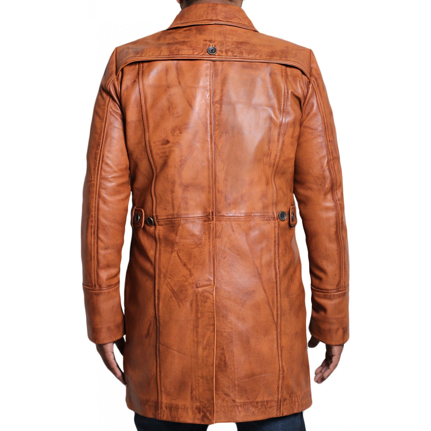 Men's Brown Lambskin Leather Coat (Blazer Coat)