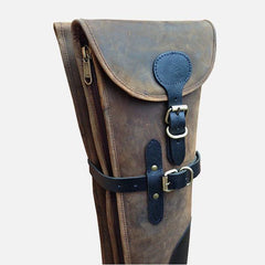 DISTRESSED BROWN DOUBLE LEATHER SHOTGUN SLIP, GIFT FOR HUNTERS