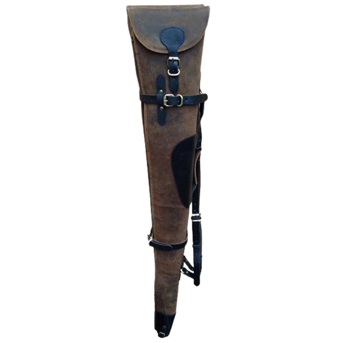 Distressed Brown Double Leather Shotgun Slip, Gift for Hunters