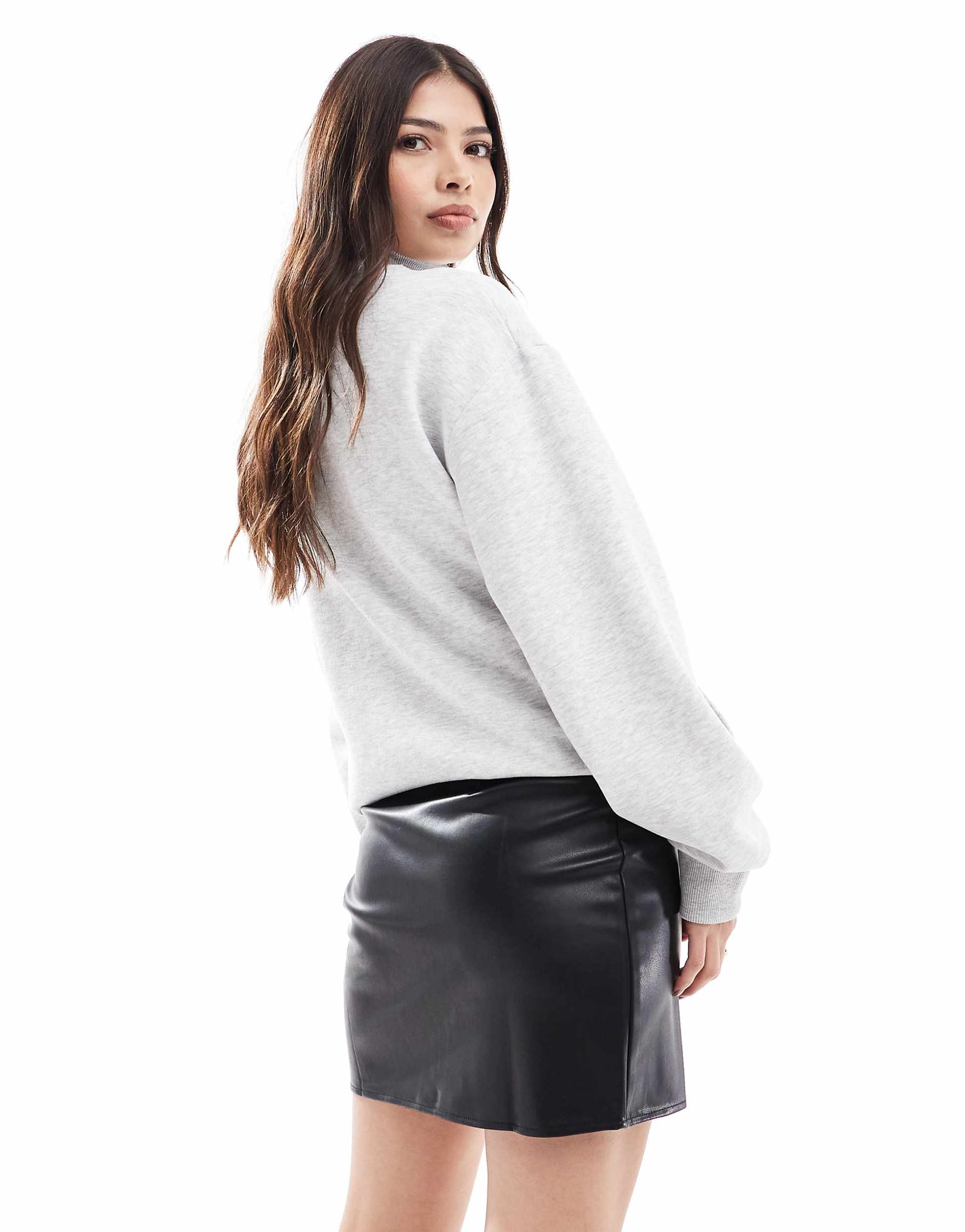 Sleek Split Faux Leather-Look Mini Skirt