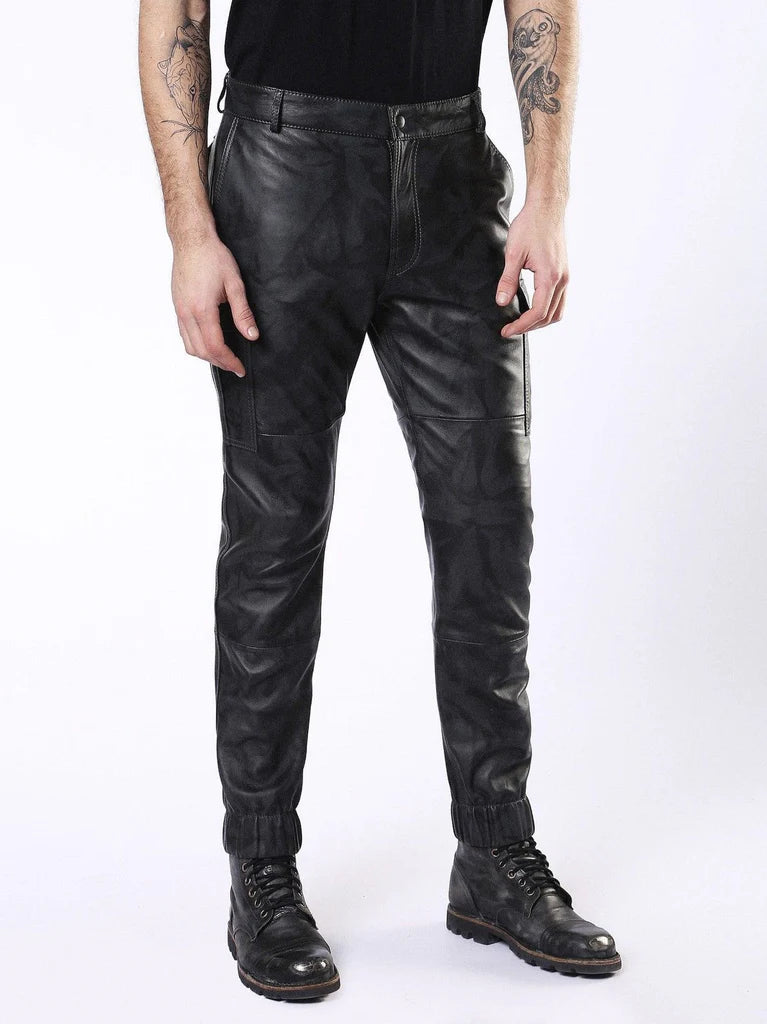 Men's Real Lambskin Leather Pant - Cargo Style