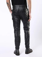 Men's Real Lambskin Leather Pant - Cargo Style