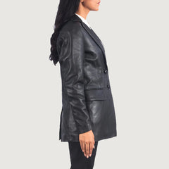 Marilyn Black Leather Blazer