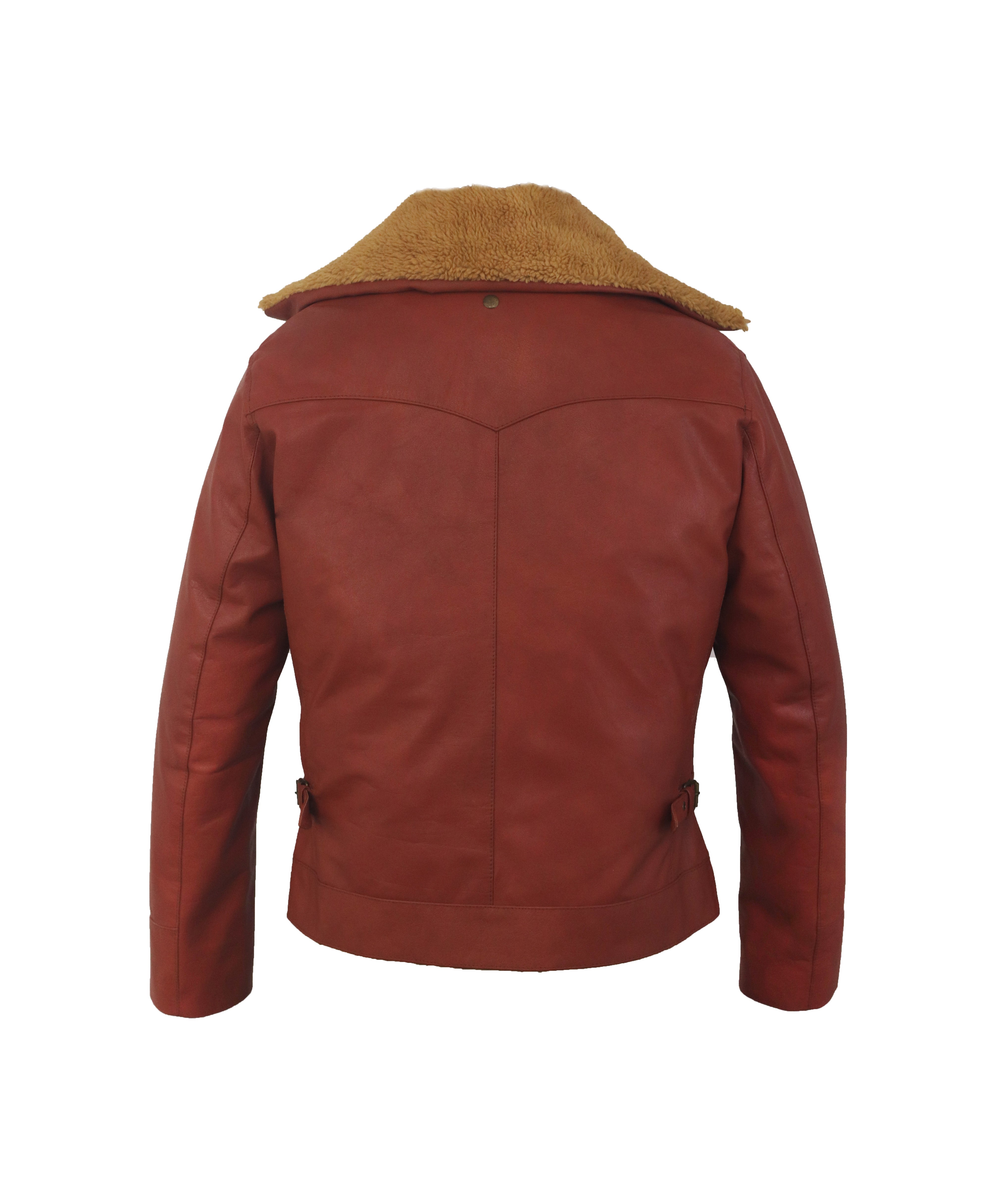 Mens Camel Brown Bomber Leather Jacket