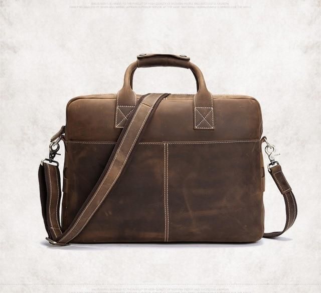 THE WELCH BRIEFCASE VINTAGE LEATHER MESSENGER BAG