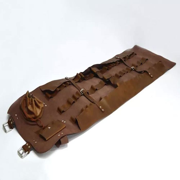 HEAVY DUTY LEATHER CHEF KNIFE ROLL