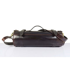 LEATHER KNIFE ROLL DARK BROWN