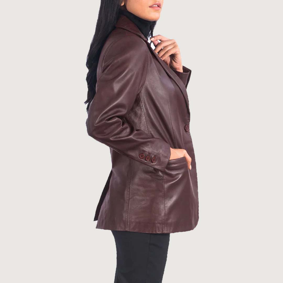 Norma Brown Leather Blazer