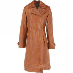 DOUBLE BREASTED LEATHER TRENCH COAT