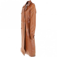 DOUBLE BREASTED LEATHER TRENCH COAT