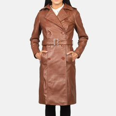 Alice Brown Double Breasted Leather Coat