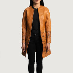 Sandy Tan Dye Leather Coat