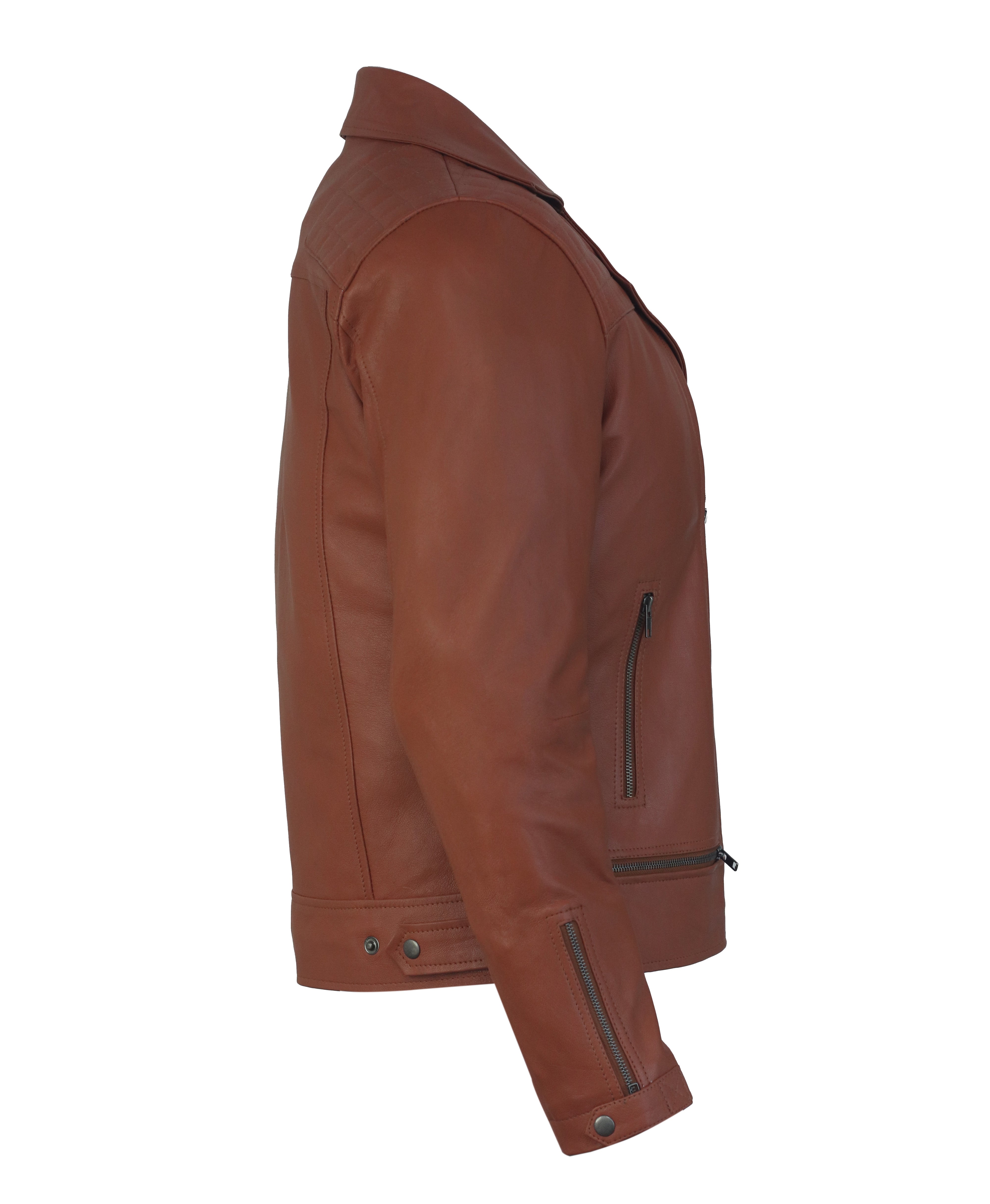 Ironwood Tan Biker Leather Jacket