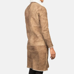 Alina Shearling Brown Leather Coat