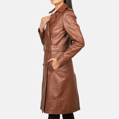 Alice Brown Double Breasted Leather Coat