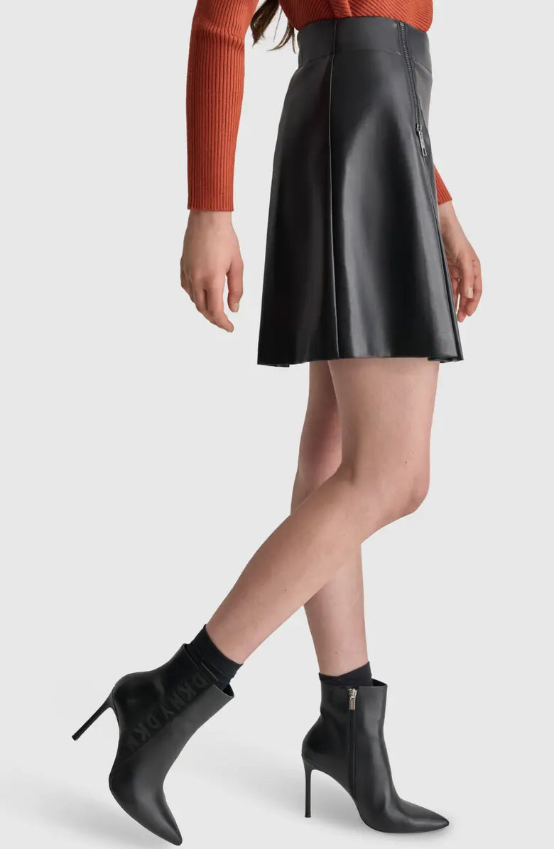 Luxe Pleat Faux Leather Mini Skirt