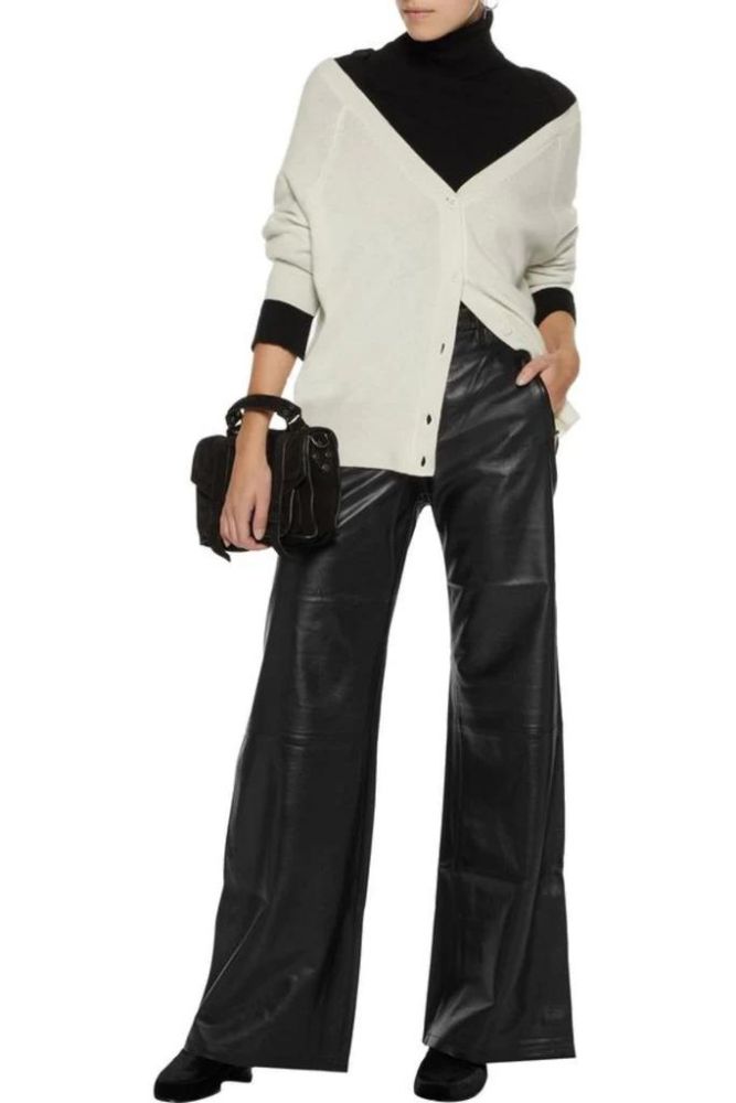 WHITE LABEL HIGH-RISE LEATHER PANTS