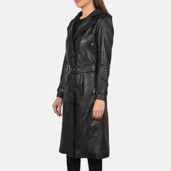 Fixon Hooded Black Trench Coat