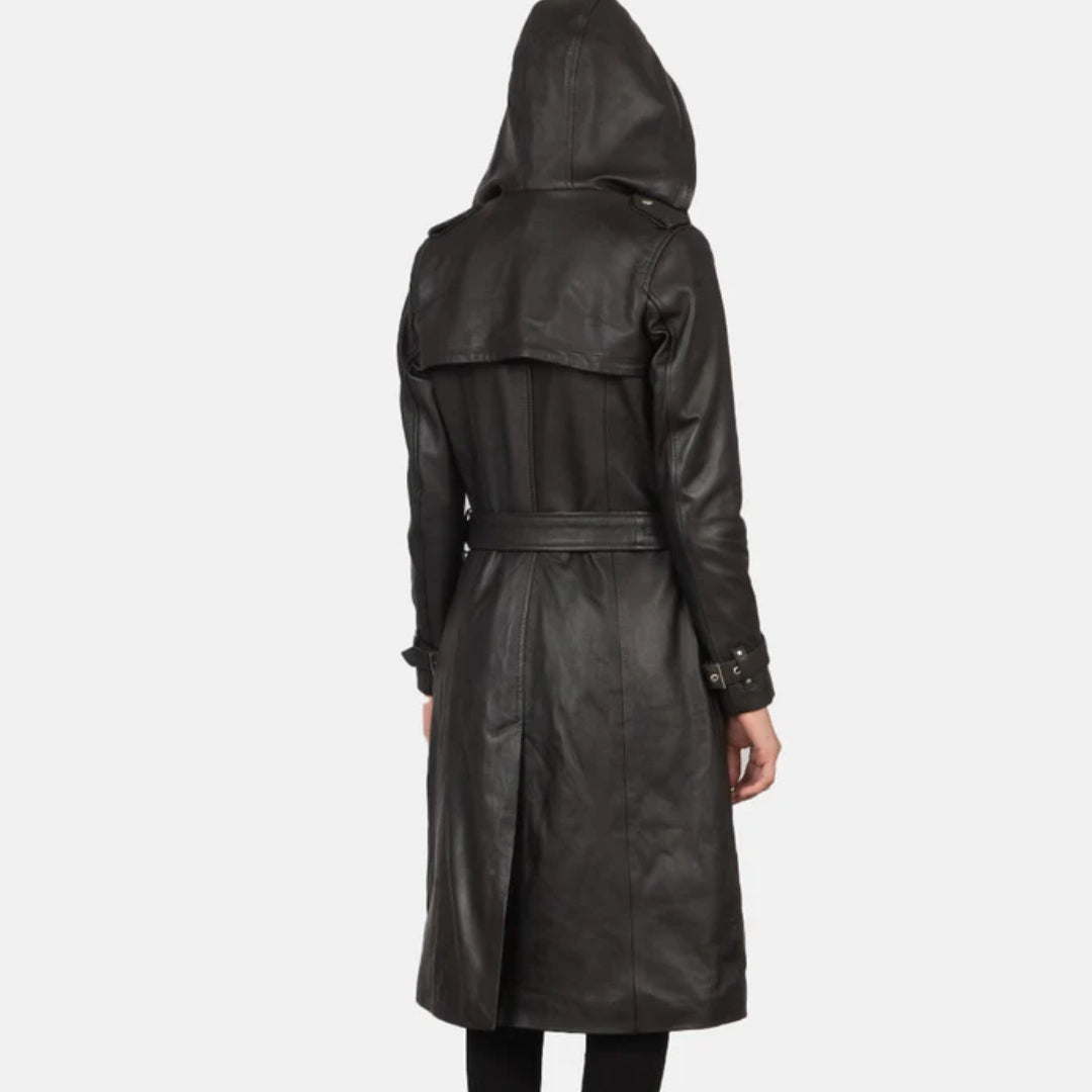 Fixon Hooded Brown Trench Coat