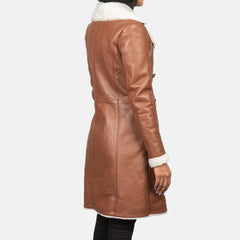 Amie Brown Double Breasted Shearling Coat