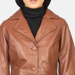 Alexis Brown Single Breasted Leather Coat