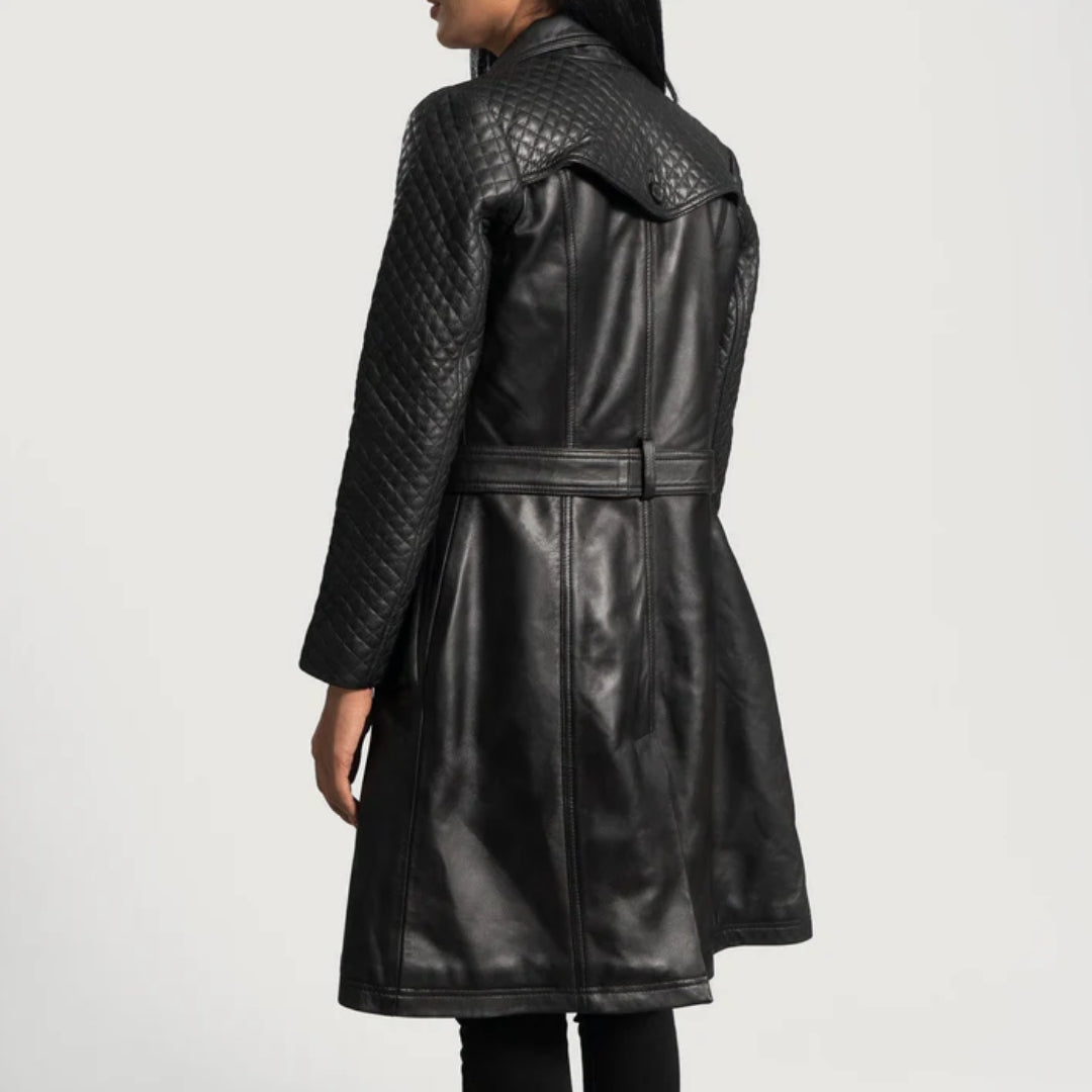 Sweet Susan Black Leather Trench Coat