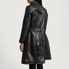 Sweet Susan Black Leather Trench Coat