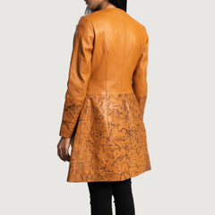 Sandy Tan Dye Leather Coat