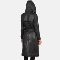 Fixon Hooded Black Trench Coat