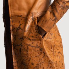 Sandy Tan Dye Leather Coat