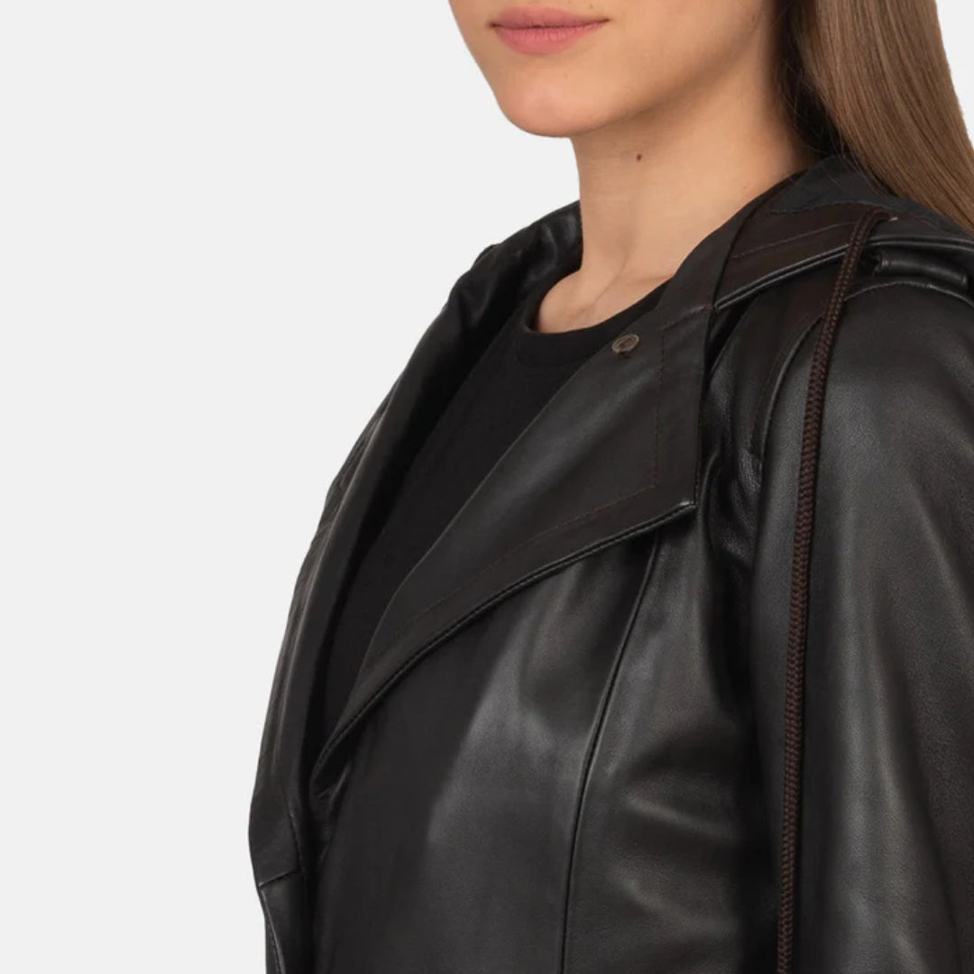 Fixon Hooded Brown Trench Coat