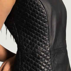 Luxe Black Leather Dress