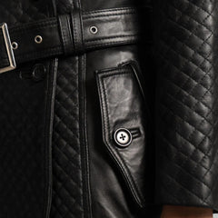 Sweet Susan Black Leather Trench Coat