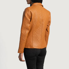 Cora Quilted Brown Leather Blazer