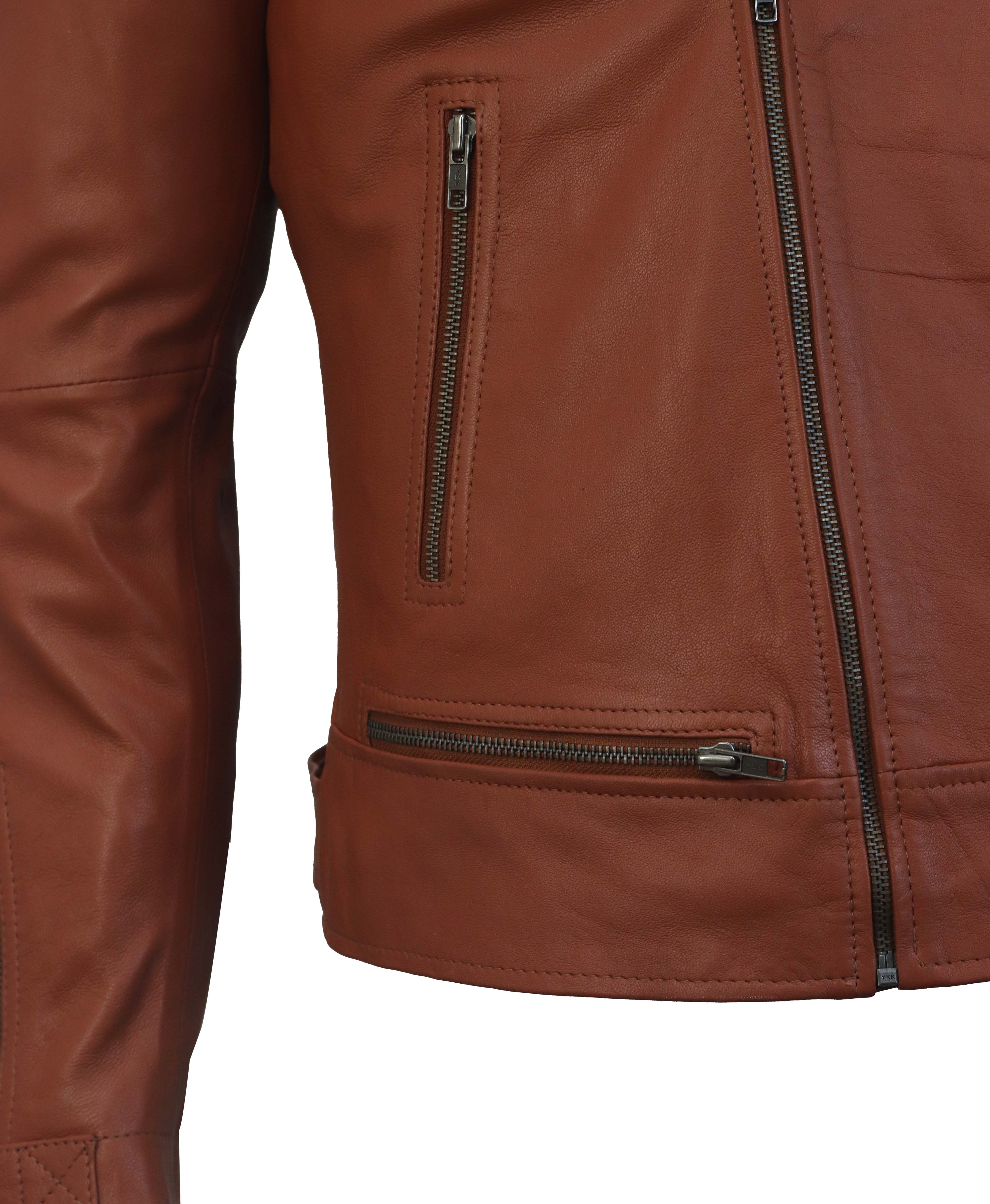 Ironwood Tan Biker Leather Jacket