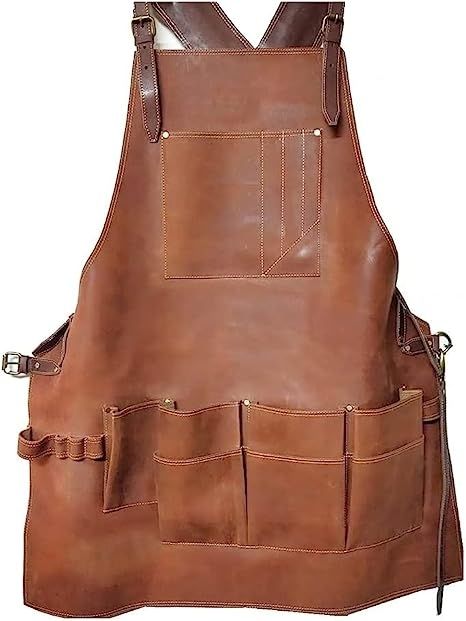 8 Pocket Leather Apron for Mechanics & Tools