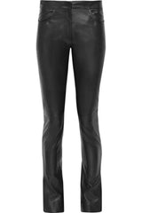 FAUX LEATHER FLARED SPLIT PANTS