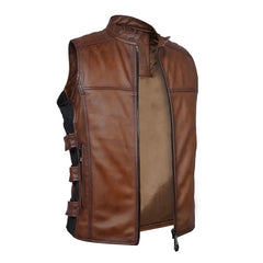 Vanguard Men's Leather Vest - Brown Leather Vest