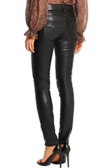 WOMEN'S BLACK VEGAN LEATHER PANTS